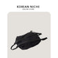 Nylon Cloth Waterproof Rucksack Simple Large Capacity Pleated Backpacks