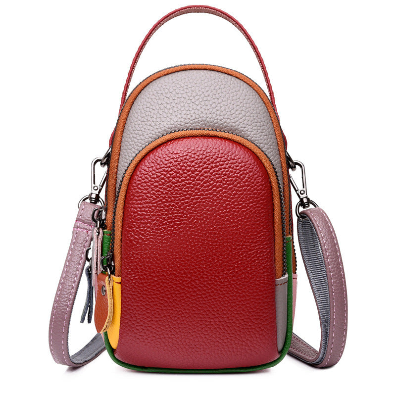 Women's Leather Hand-held First Layer Cowhide Phone Bags