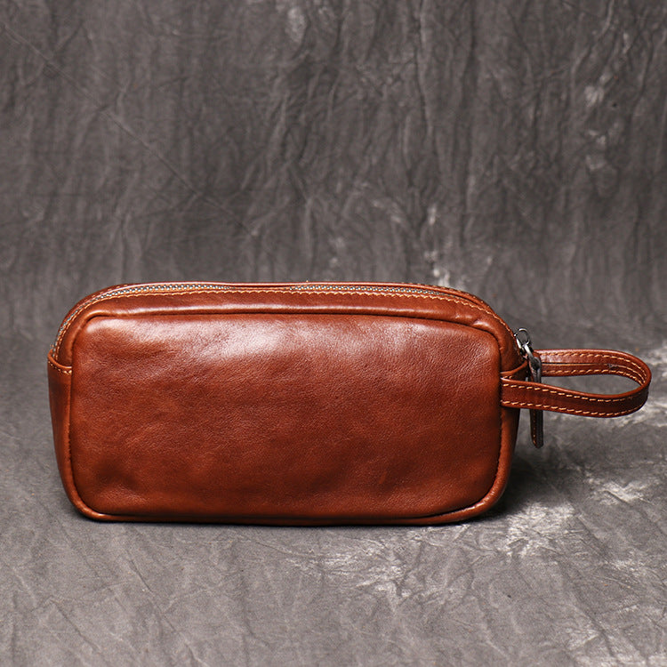 Women's & Men's Retro Genuine Leather Clutch First Layer Large Capacity Men's Handbags