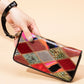 Women's Clutch Long Ethnic Style Leather Stitching Ladies Wallets