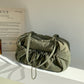 Niche Nylon Drawstring Large Capacity Pleated Shoulder Bags