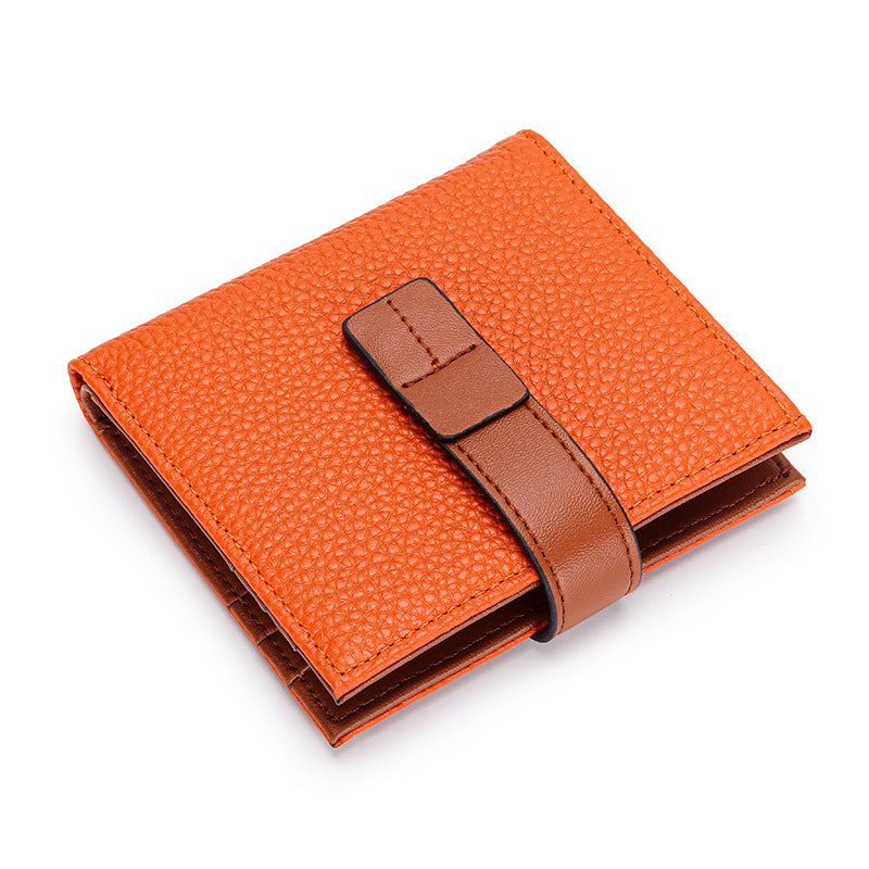 Women's Leather Short Blue Thin Simple Design Ladies Wallets