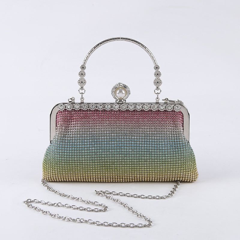 Women's Distinguished Diamond Sequined Dinner Dress Evening Bags