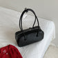 Women's Oil Wax Leather Retro Boston Korean Style Large Shoulder Bags