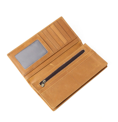 Men's Crazy Horse Leather First Layer Cowhide Large Capacity Men's Wallets