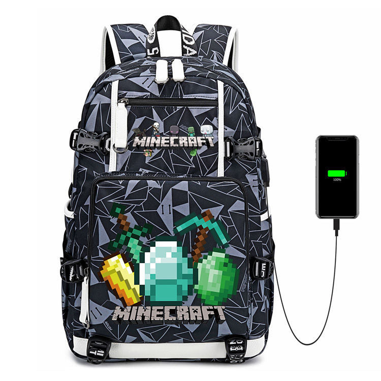 Men's Large Capacity Junior High My World Backpacks