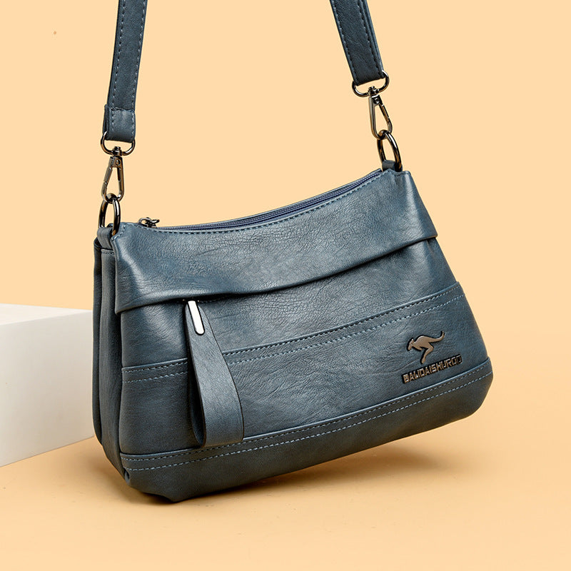 Women's Leather Mother Fashion Stitching Large Capacity Crossbody Bags
