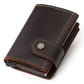 Men's Crazy Horse Leather Automatic Metal Cartridge Card Holder