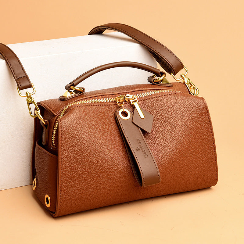 Women's Fashion Retro Textured Large Capacity Simple Bags