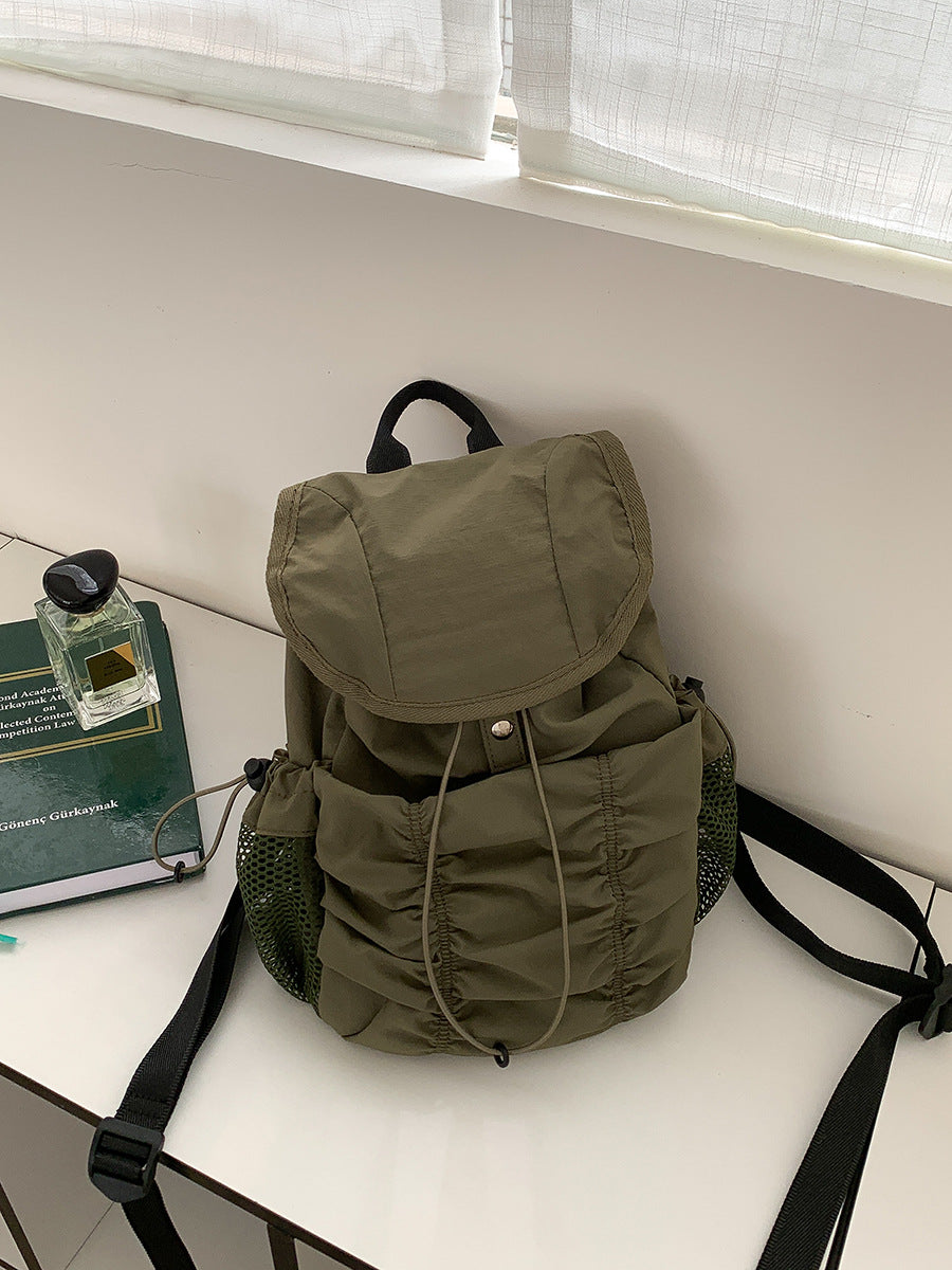 High-grade Flip Magnetic Snap Niche Pleated Backpacks