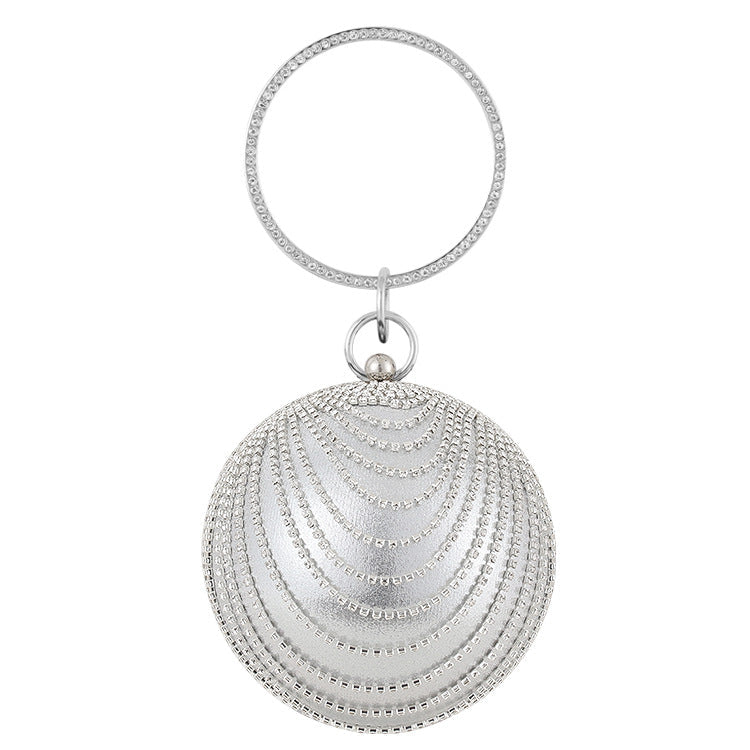 Women's Dinner Round Banquet Clutch Diamond Evening Bags