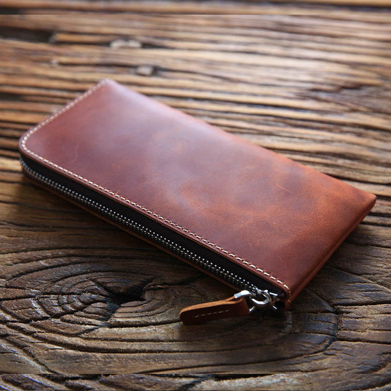 Men's Leather Crazy Horse Mini First Layer Purses
