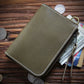 Men's First Layer Cowhide Leather Short Zipper Vertical Driving Card Holder