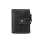 Famous Artisan Leather Short Zipper Button Multiple Men's Wallets