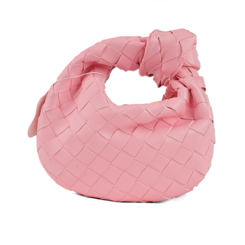 Mini Woven Handmade Croissant Gold Hardware Handbags