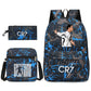 Football Luo Peripheral Printed Three-piece Set Backpacks