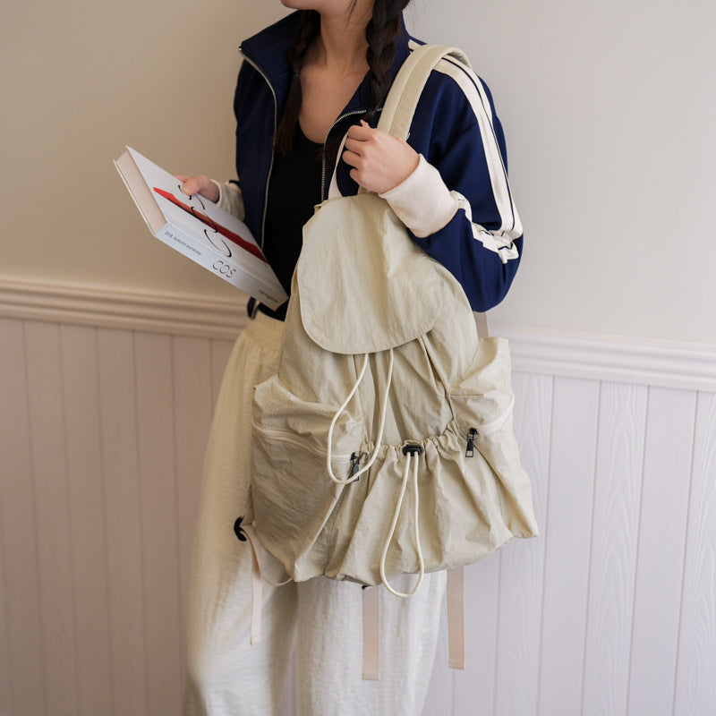 Korean Fashion Pleated Personality Large Capacity Backpacks
