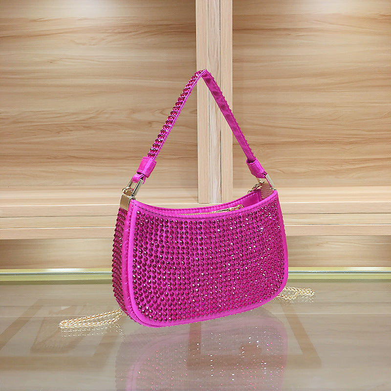 Women's High-grade Exquisite Dinner Rhinestone Chain Handbags