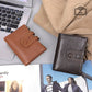 Leather For Man Swiping Double Zip Men's Wallets