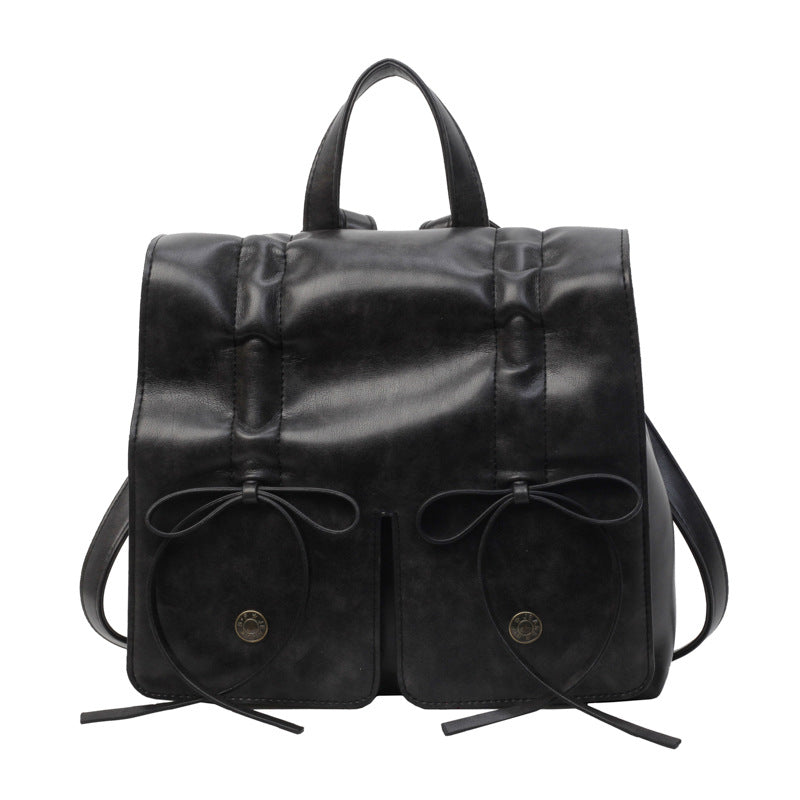 Spring Fashion Bowknot Soft Leather Cute Large Shoulder Bags