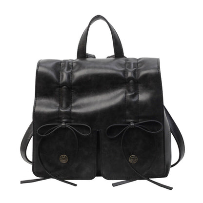 Spring Fashion Bowknot Soft Leather Cute Large Shoulder Bags