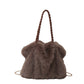 Women's Plush High-grade Fashion Pleated Imitation Fox Fur Shoulder Bags