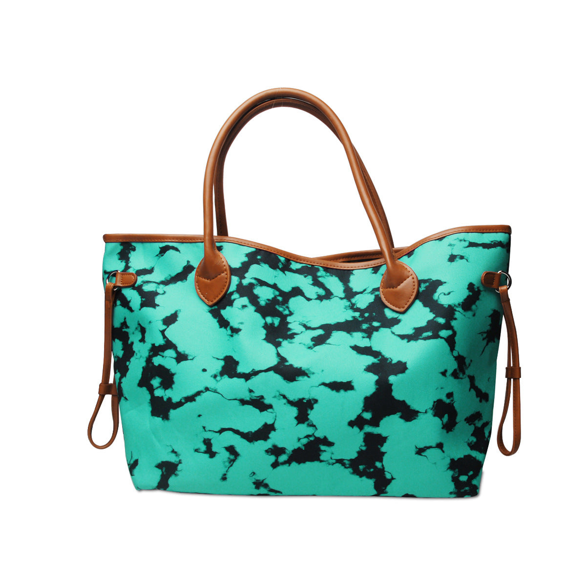 Women's Large Capacity Totes Striped Embossed Flower Shoulder Bags