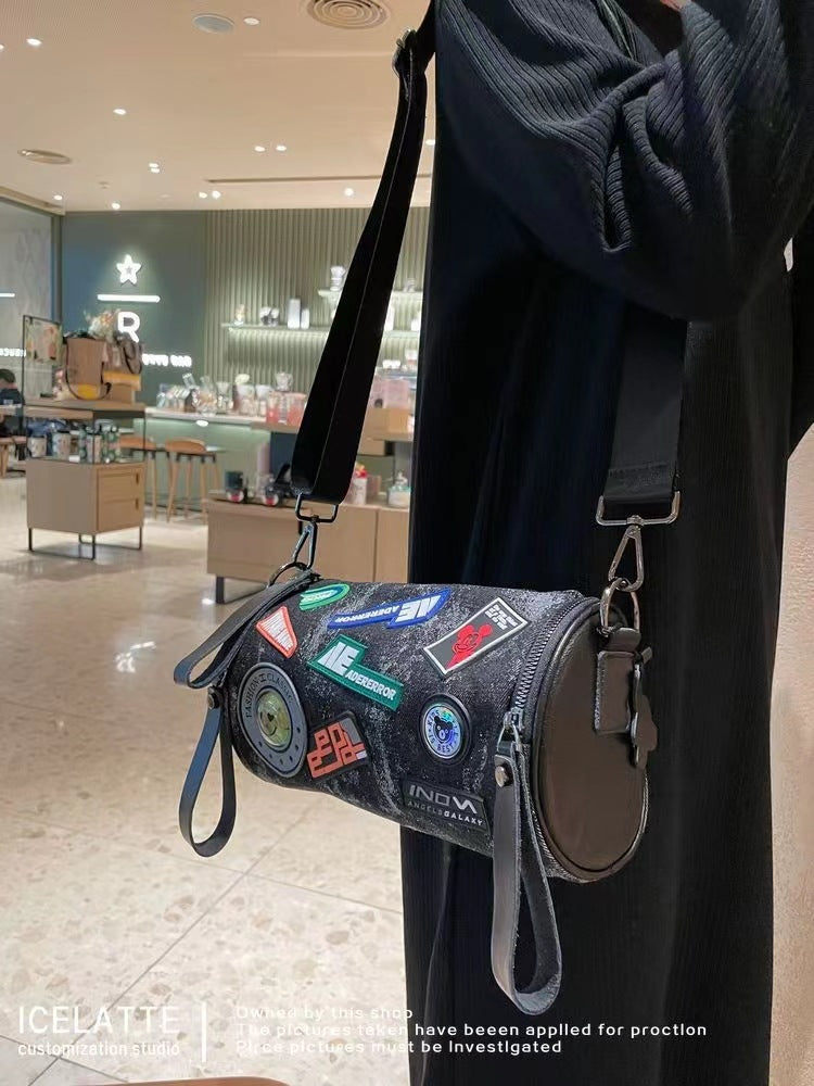 Women's Attractive Denim Fashionable Fashion Cylinder Waist Packs