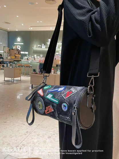 Women's Attractive Denim Fashionable Fashion Cylinder Waist Packs