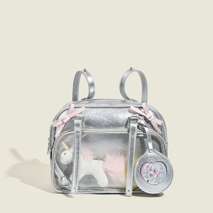 Two-dimensional Bowknot Cartoon Snack Cute Contrast Backpacks