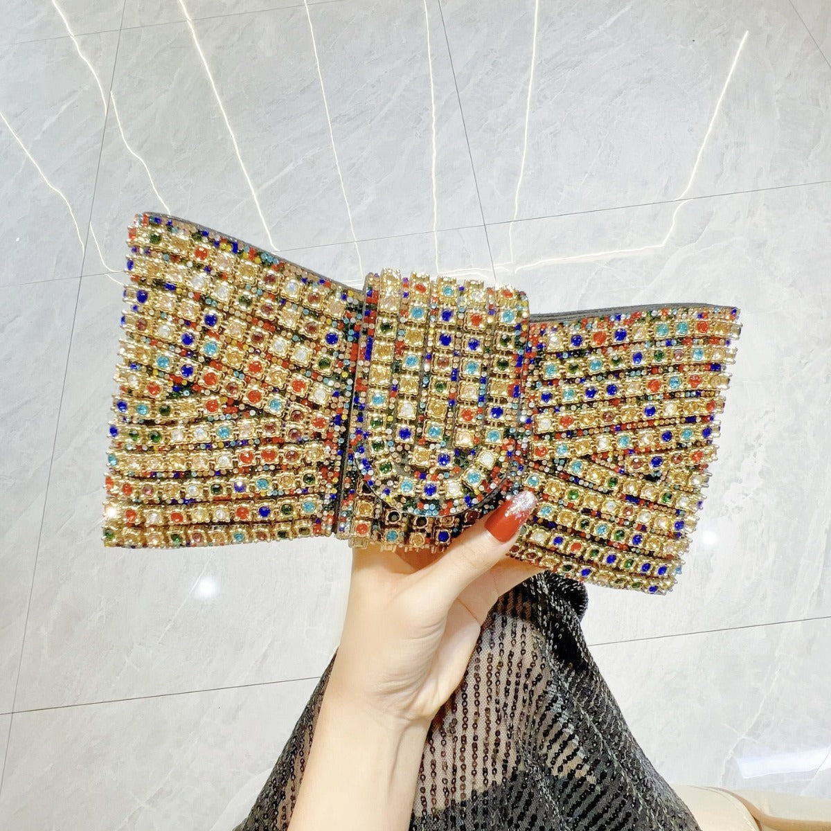 Retro High-grade Clutch Full Diamond Dinner Tote Bags