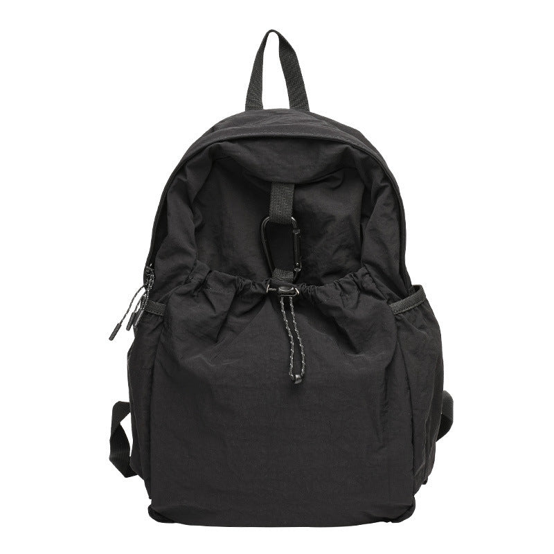 Women's Artistic Nylon Fashionable Pleated Contrast Color Backpacks