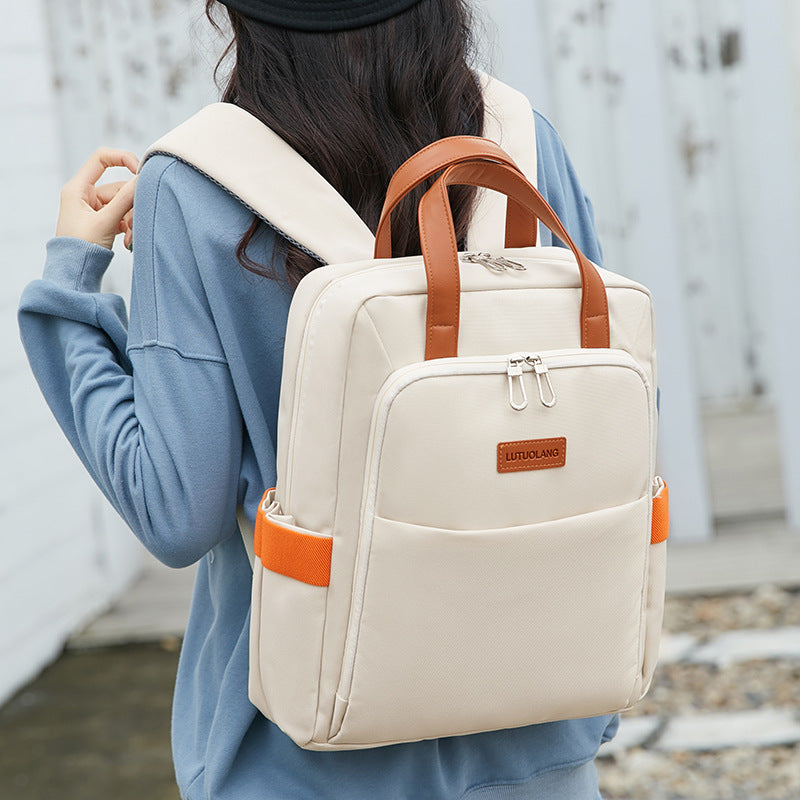 Large Capacity Female Lightweight Fashion Solid Color Backpacks