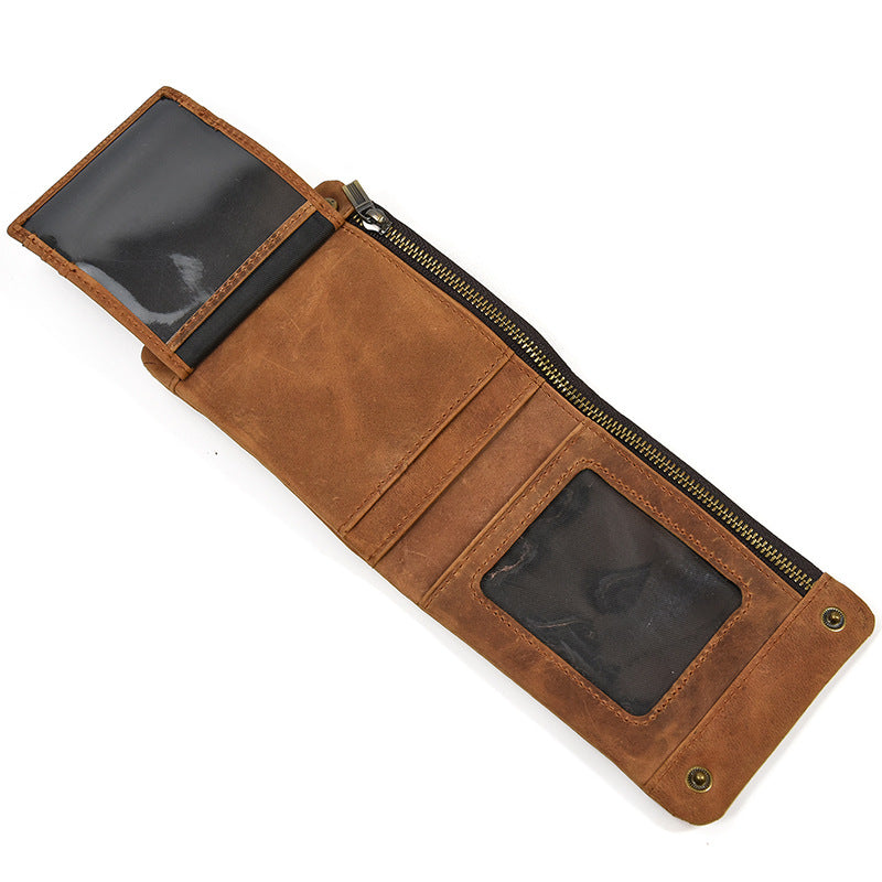 Hot Vintage Crazy Horse Leather Genuine Men's Wallets
