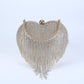 Women's Peach Heart Diamond Tassel Party Portable Evening Bags