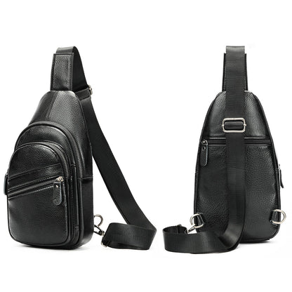 Men's Versatile Popular Leather Slanted Cowhide Men's Chest Bags