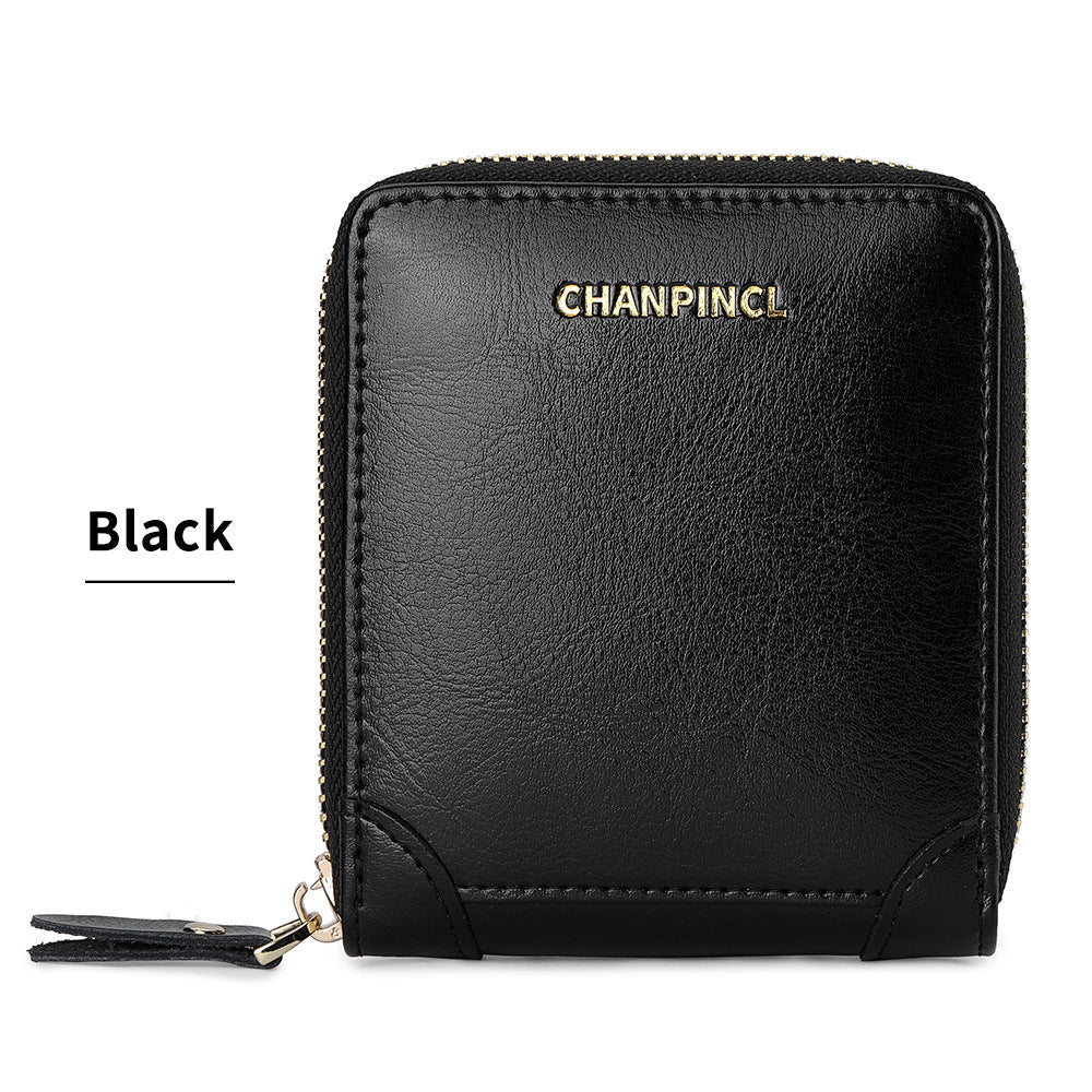 Women's Boxed Short Pocket Zipper Multifunctional Green Ladies Wallets
