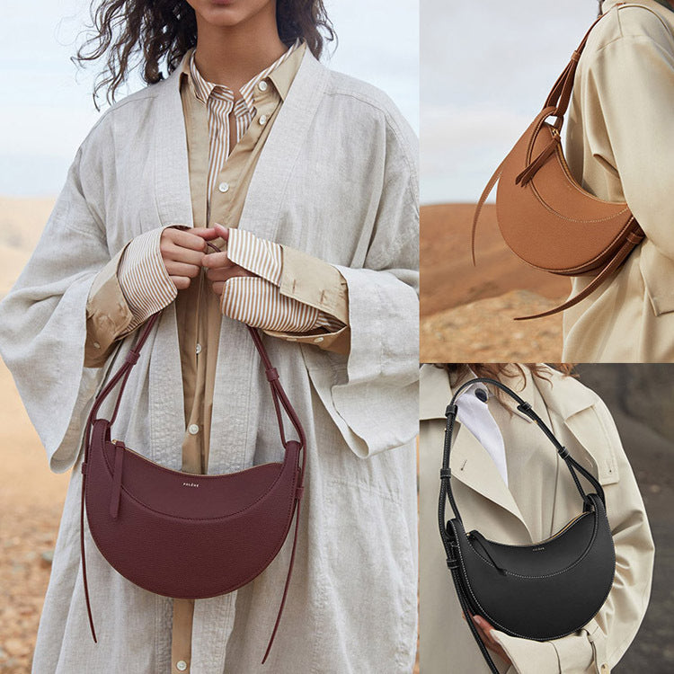 Women's French Half Moon Underarm Saddle Shoulder Bags