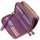 Women's Layer Cowhide Double Zip Clutch Trendy Ladies Wallets