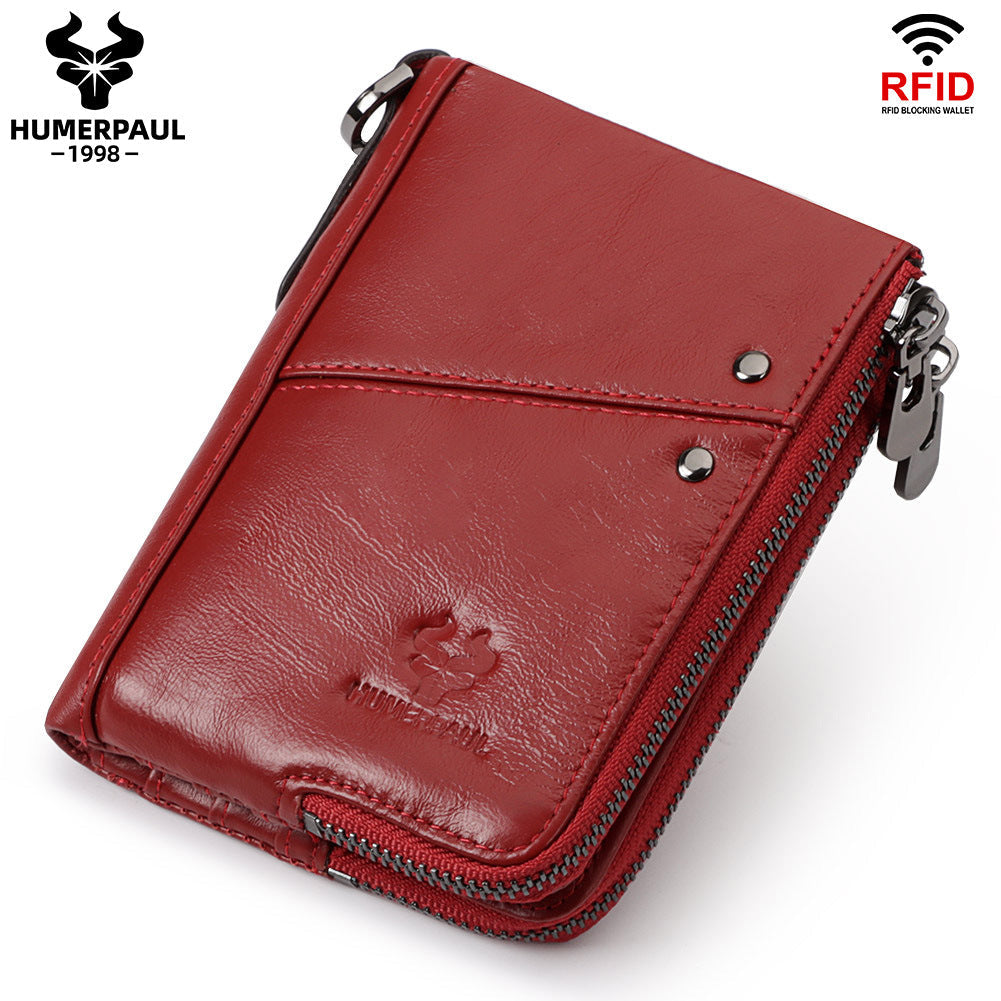 Multicolor Short Double Zipper Vertical Fashion Purses