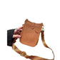 Layer Cowhide Lychee Pattern Unisex Leather Phone Bags