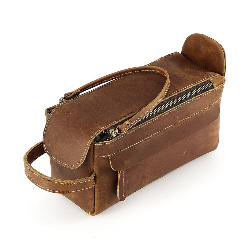 Men's Real Leather Toiletry Storage First Layer Cowhide Clutch Men's Handbags