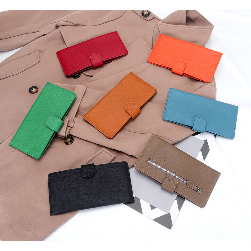 Women's First Layer Cowhide Long Niche Hand-held Ladies Wallets