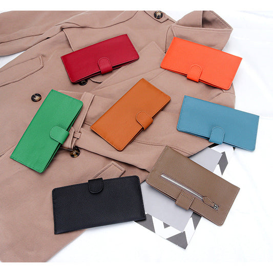 Women's First Layer Cowhide Long Niche Hand-held Ladies Wallets