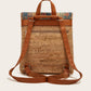 Women's Fashion Vintage Printed Bark Flap Large Backpacks