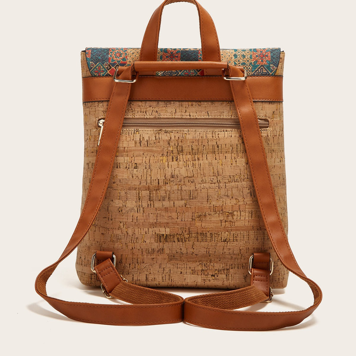 Women's Fashion Vintage Printed Bark Flap Large Backpacks