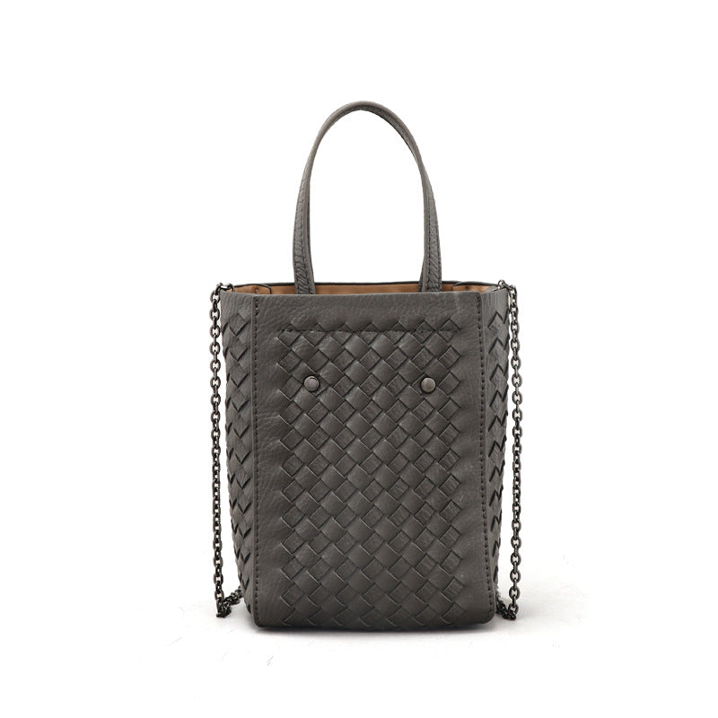 Women's Handmade Woven Solid Color Texture Popular Handbags