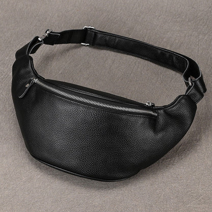 Men's Classy Innovative Genuine Leather Black Men's Waist Packs