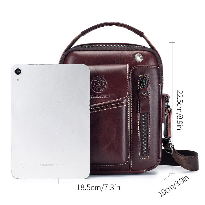 Men's First Layer Cowhide Retro Leather Packet Men's Shoulder Bags