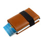 Box Elastic Band Cowhide Swiping Genuine Card Holder